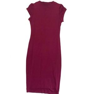 Maroon High-Neck Bodycon dress